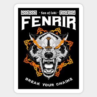 Sons of Loki: Fenrir the unchained-Norse mythology design Sticker